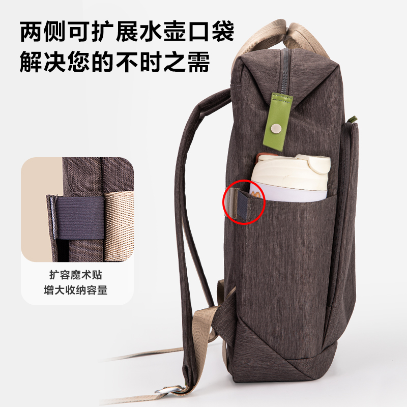 紐賽NS413 POUCHIO系列時尚通勤系列雙肩包黑色(黑)(個)