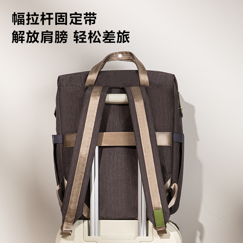紐賽NS413 POUCHIO系列時尚通勤系列雙肩包黑色(黑)(個)