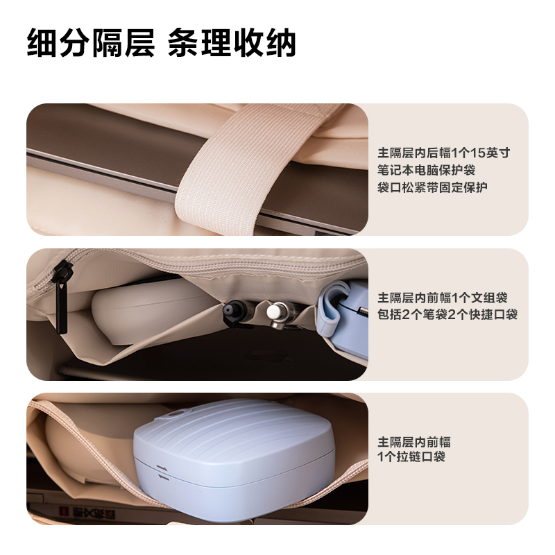 紐賽NS413 POUCHIO系列時尚通勤系列雙肩包淺灰(淺灰)(個)