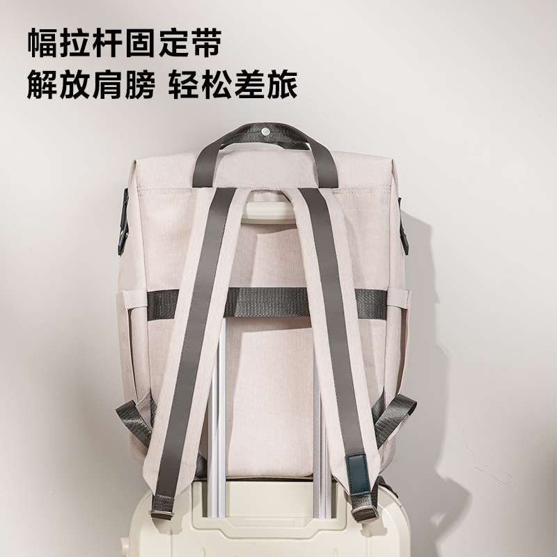 紐賽NS413 POUCHIO系列時尚通勤系列雙肩包淺灰(淺灰)(個)