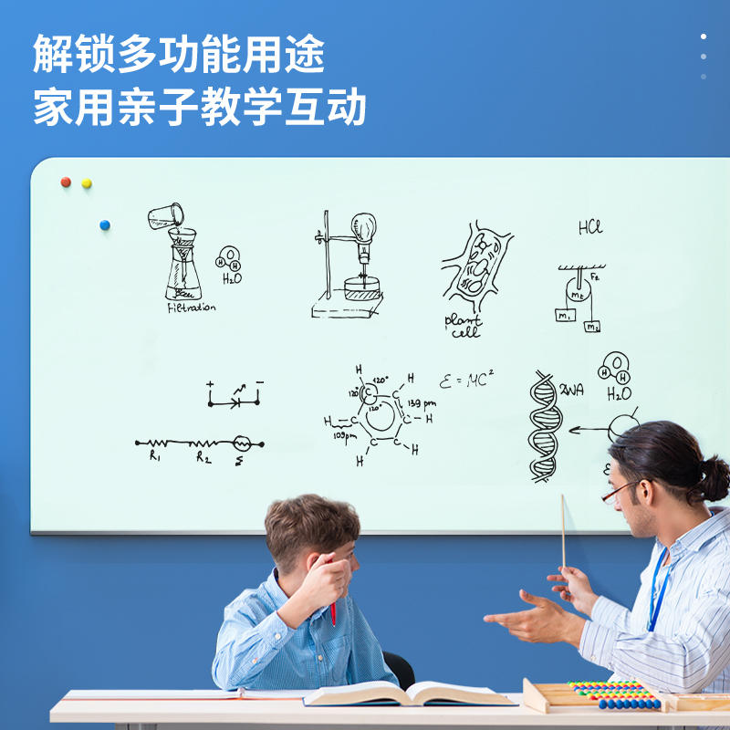 得力MZ104全屏玻璃白板1000*2000mm(白)(塊)
