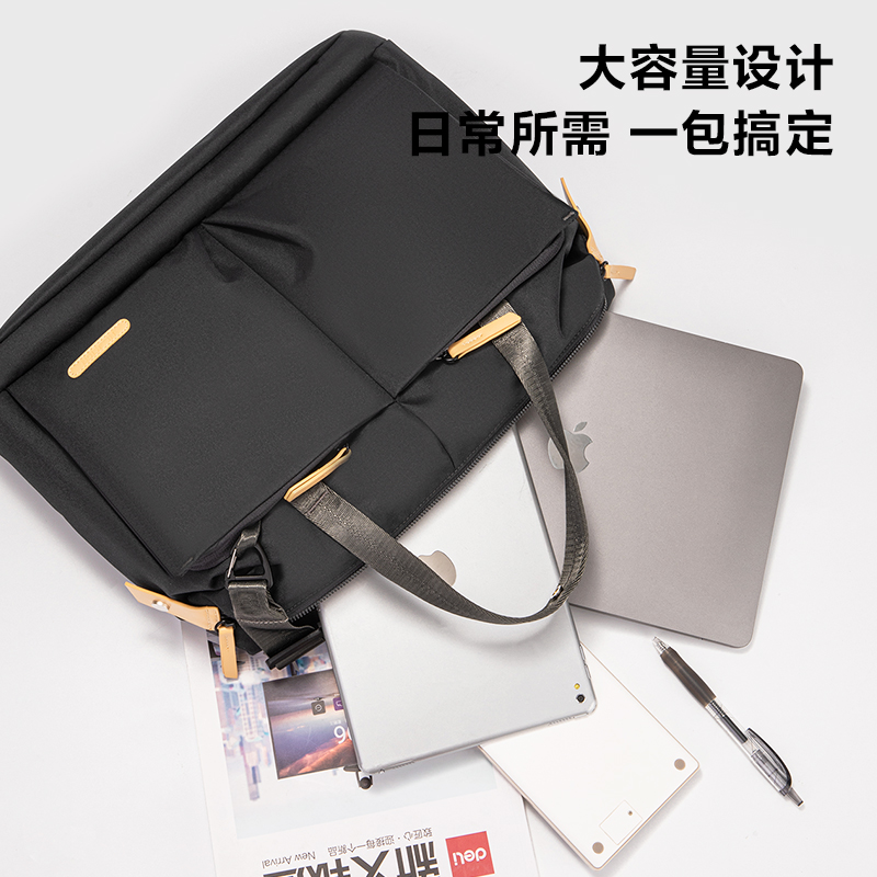 得力NS412 POUCHI0系列時尚通勤大容量橫款電腦包(綠)(個)
