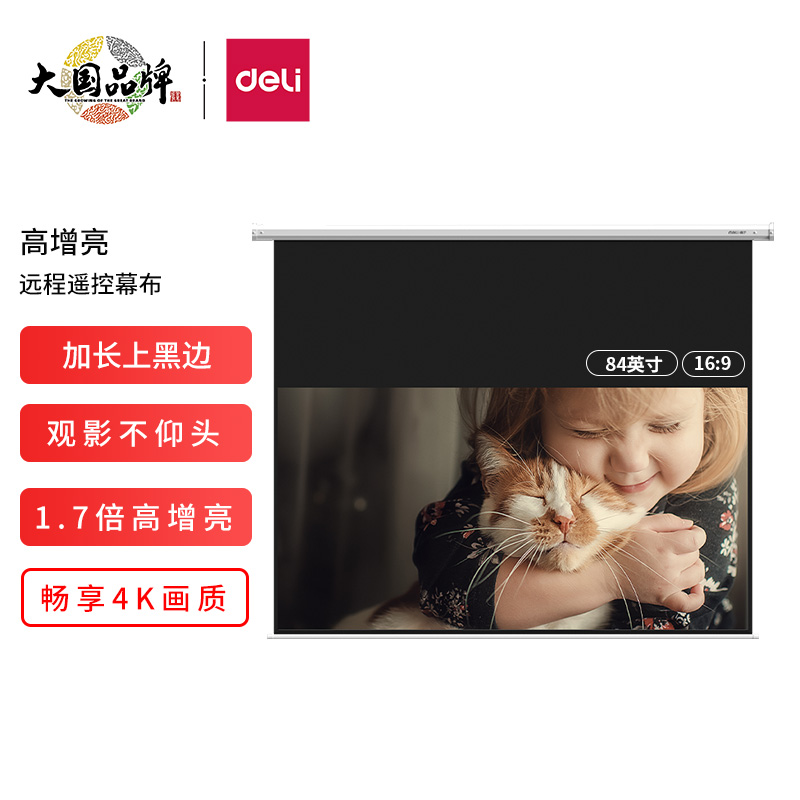 得力MS604電動(dòng)幕布(白)(支)
