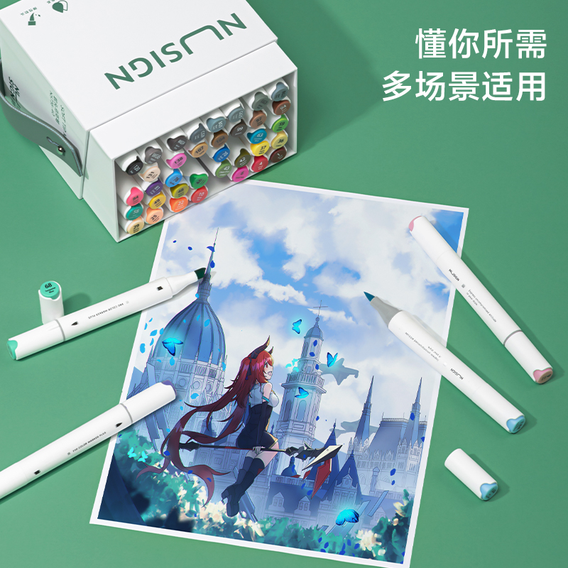 紐賽NS736-60_紐賽酒精性軟頭馬克筆(混)(60色/盒)