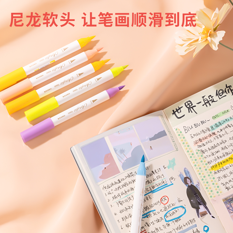 得力SK124丙烯軟繪筆云間春日色系(混)(盒)