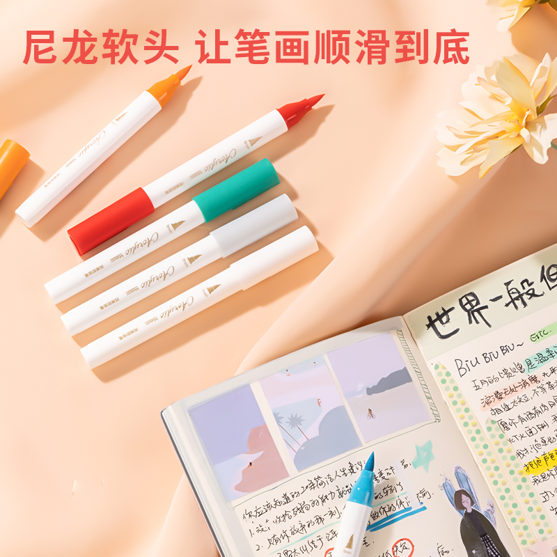 得力SK125丙烯軟繪筆晴空一夏色系(混)(盒)