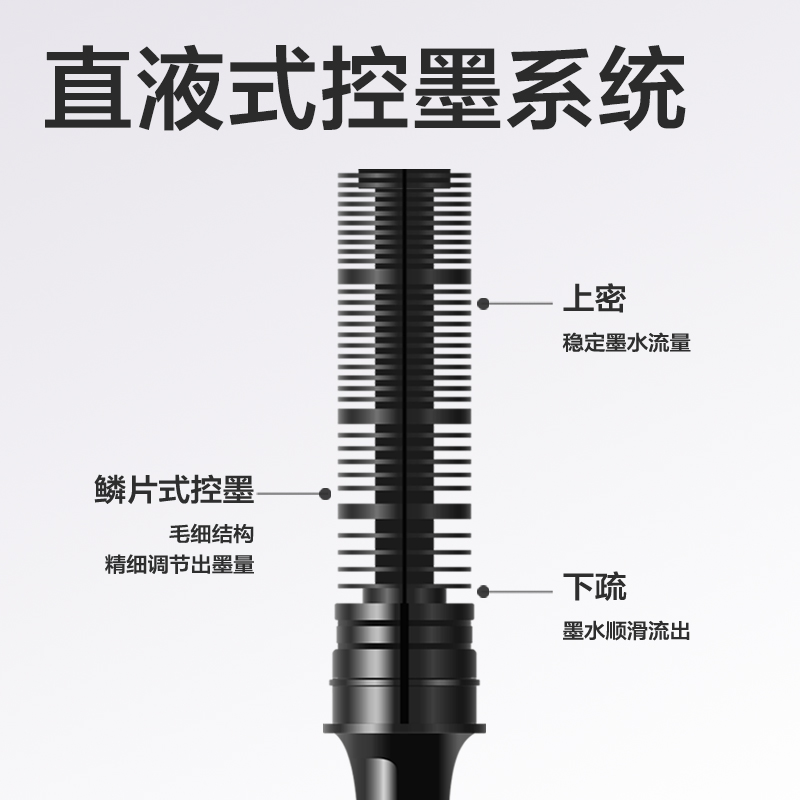 得力SF10按動(dòng)直液筆替芯0.5mm子彈頭(黑)(支)