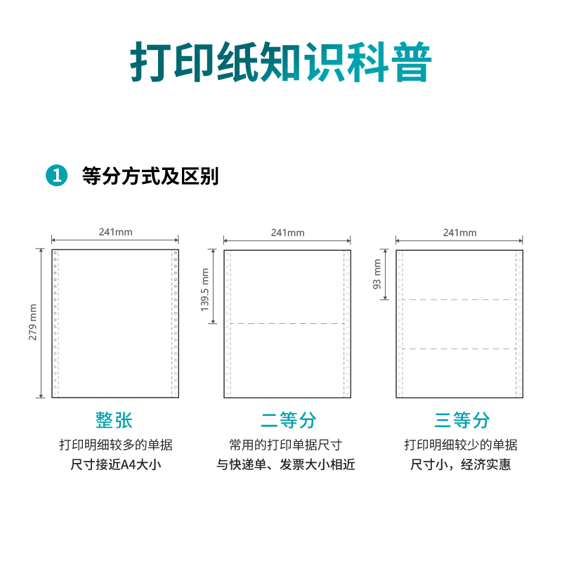 得力剛果河GH241-2電腦打印紙(1/3C彩色不撕邊)(1000頁/盒)