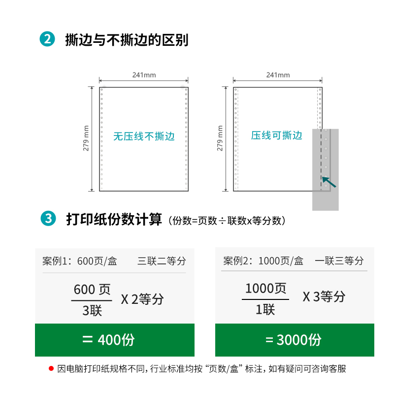 得力剛果河GH241-3電腦打印紙(1/2S白色撕邊)(1000頁(yè)/盒)