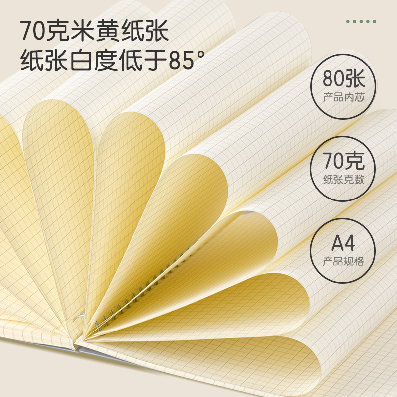 得力LPA480-02PP螺旋本(上翻方格)(本)