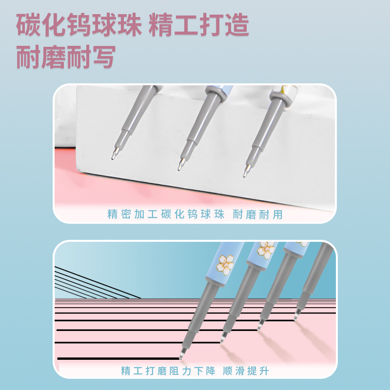 得力SE148光櫻下3速干中性筆替芯0.5mm按動ST頭(黑)(支)