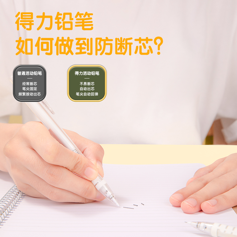 得力SH103自動(dòng)出芯活動(dòng)鉛筆0.7mm(白)(支)