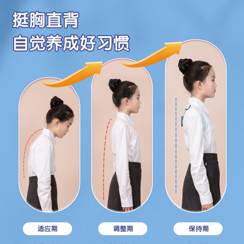 得力YX112智能矯姿背帶(藍)(盒)