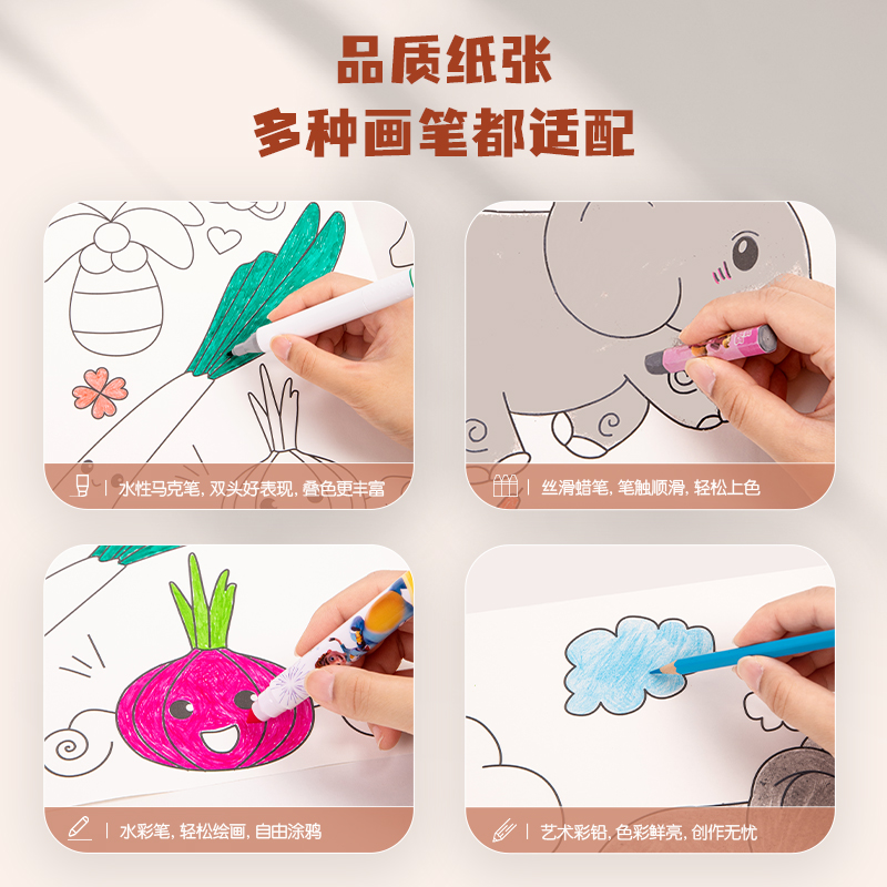 得力YC304-2_涂鴉畫卷果蔬主題0.3*3米帶膠(混)(卷)