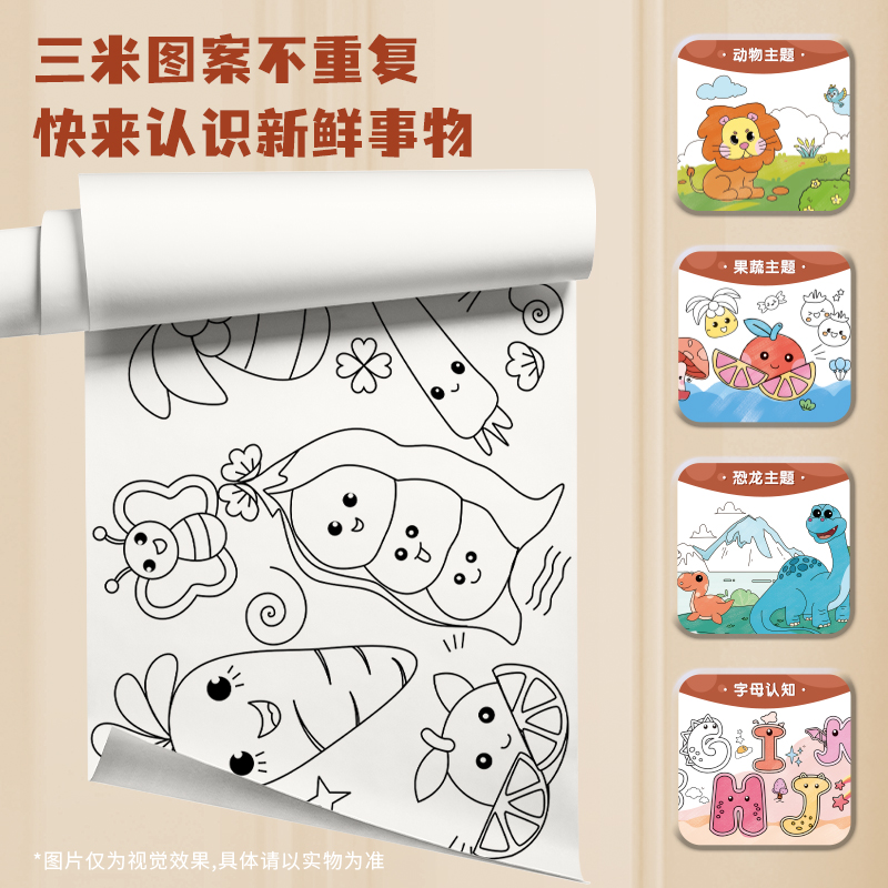 得力YC304-4_涂鴉畫卷認知字母0.3*3米帶膠(混)(卷)