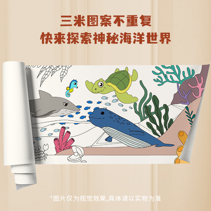 得力YC306-涂鴉畫卷海洋主題0.4*3 米帶膠(混)(卷)