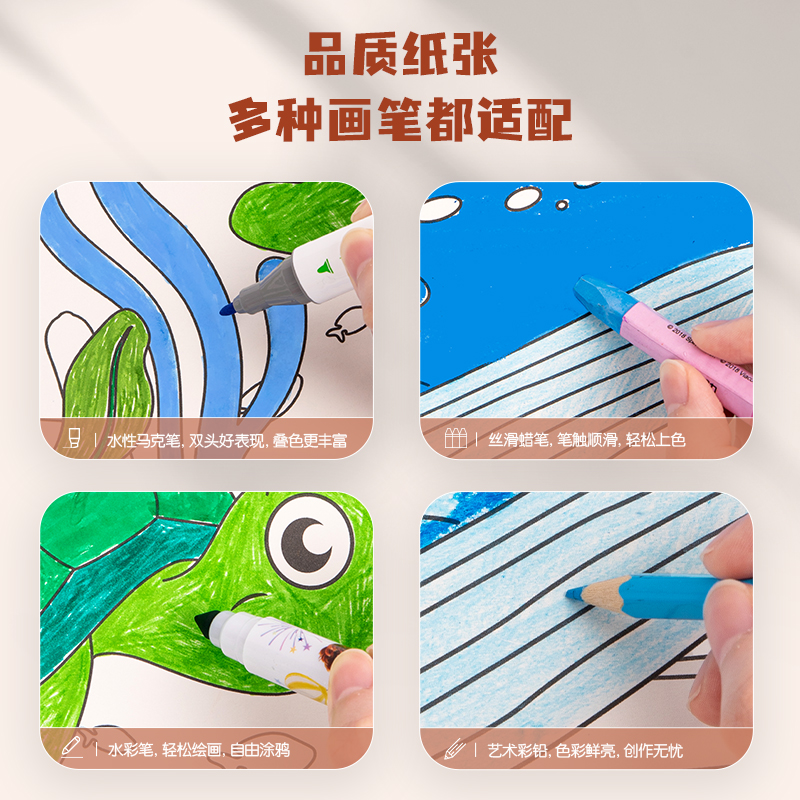 得力YC306-涂鴉畫卷海洋主題0.4*3 米帶膠(混)(卷)