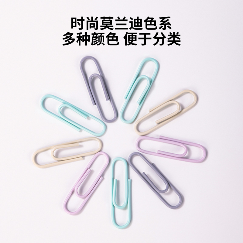 得力0038-A彩色回形針(彩)(筒)