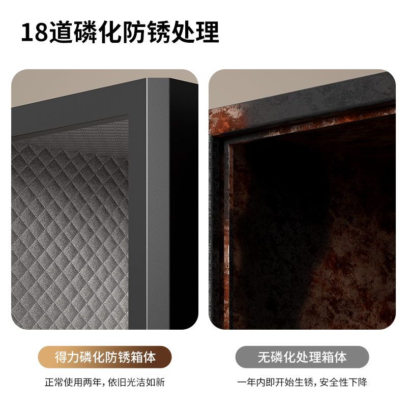 得力AE64-ZM指紋密碼保管箱H450(黑色)(臺(tái))