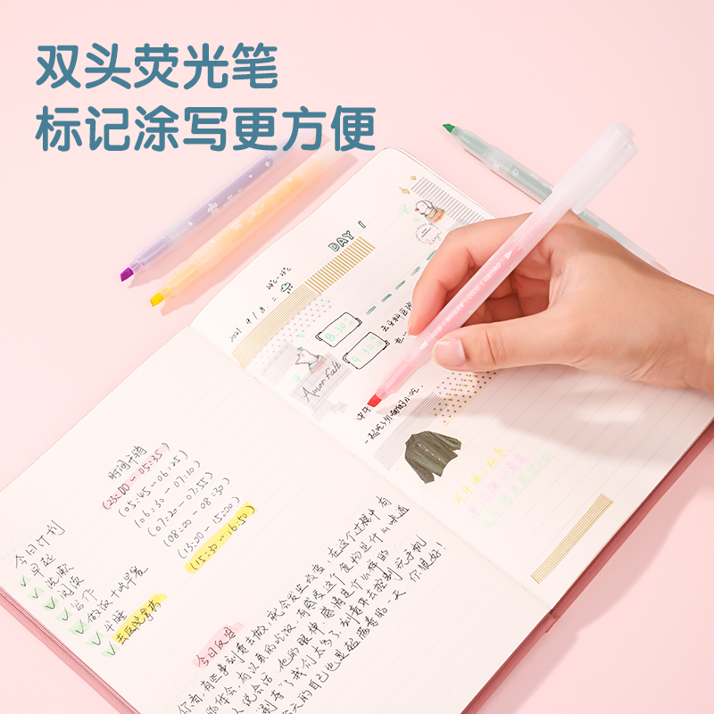 得力SK133光櫻下3柔彩熒光筆櫻花限定色系(混)(盒)