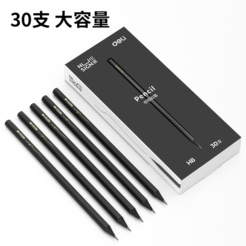 紐賽NS723-HB_紐賽黑木六角桿HB書寫鉛筆(黑)(30支/盒)