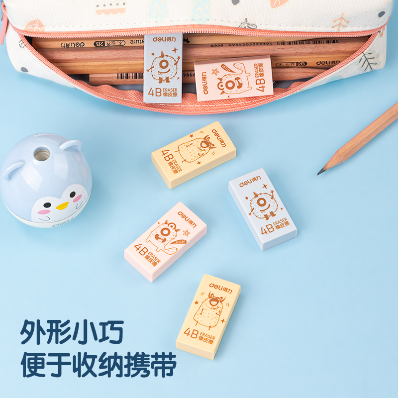 得力VP410_桶裝小餓魔橡皮擦(混)(30塊/筒)