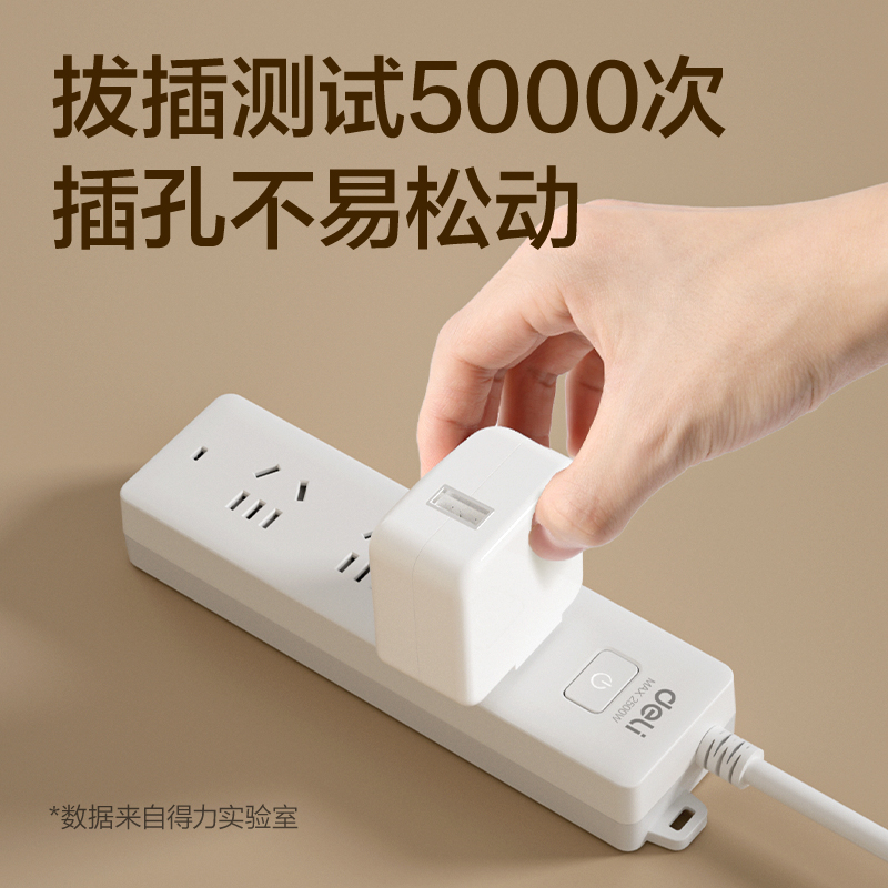 得力18174(1.8)皓白系列插座_3組_1.8米_PE袋(白)(個(gè))