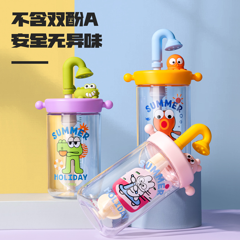 得力LL302小鱷魚潮萌吸吸杯(530mL)(彩盒裝)(綠)(個(gè))