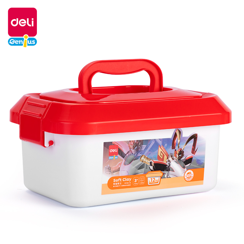 得力YC144-12動(dòng)車俠12色工具箱粘土(混)(箱)