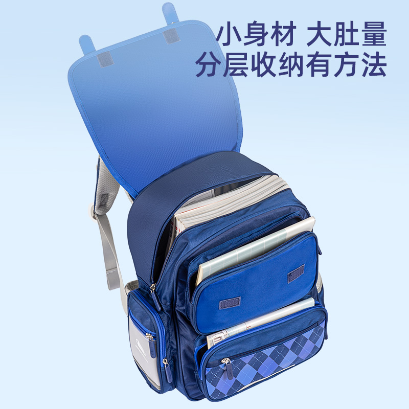 得力BB130經(jīng)典學(xué)院系列格紋書(shū)包(紅)(個(gè))