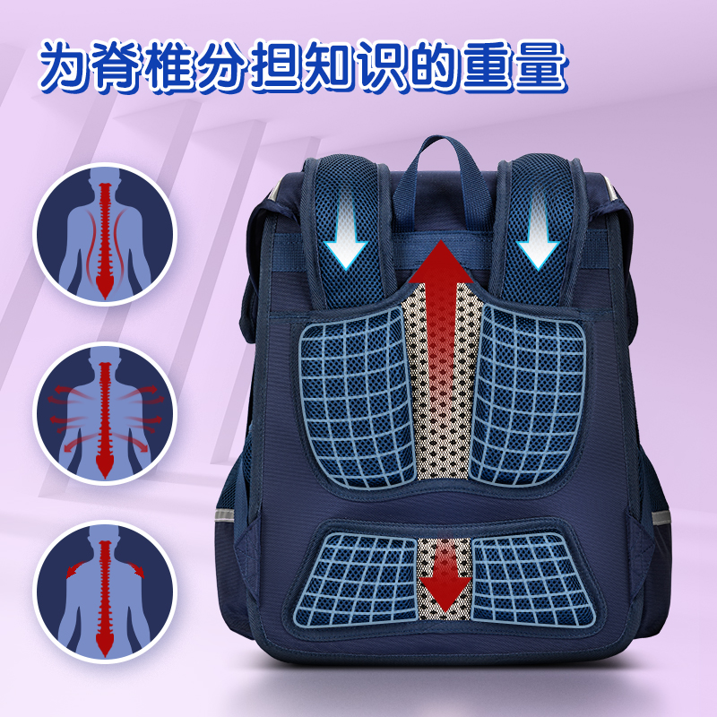 得力BB132簡約系列蓋頭秒開合彈跳后幅書包(粉)(個)