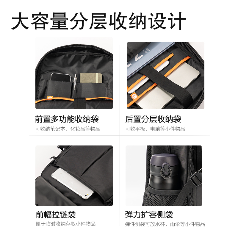得力BG122日常通勤運動雙肩包(黑)(個)