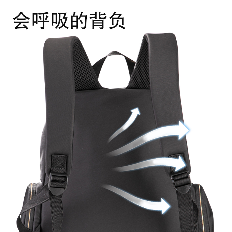 得力BG128簡(jiǎn)約氣質(zhì)女性雙肩包(黑)(個(gè))