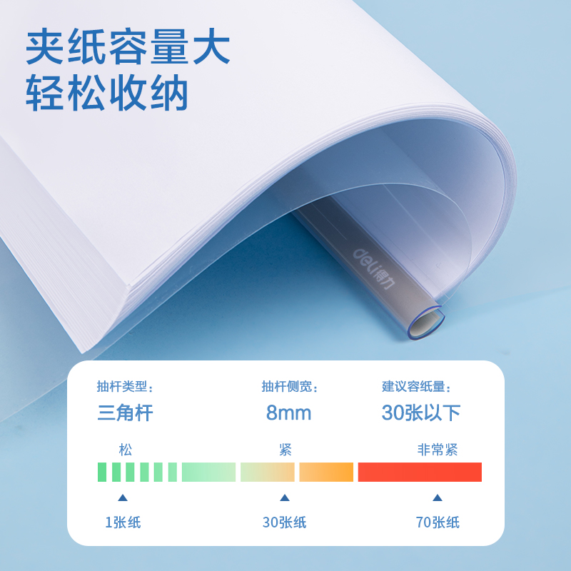 得力PP653_8mm學(xué)科水滴抽桿夾(混)(5個(gè)/包)