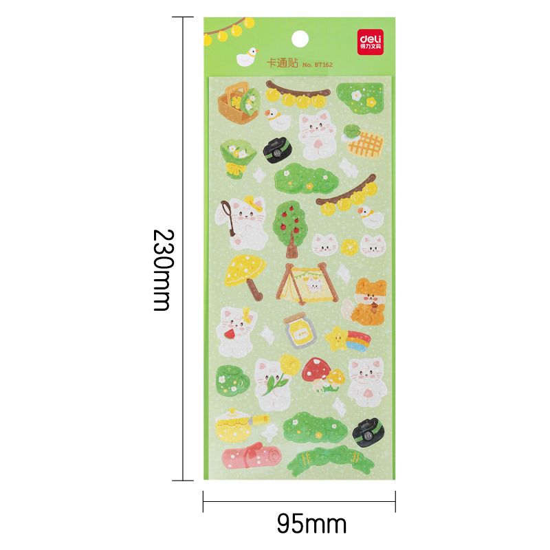 得力BT162卡通貼95*230mm(春日郊游)(袋)