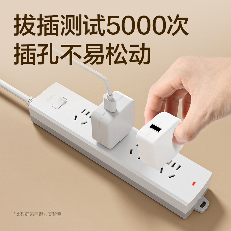 得力3990S(03)延長線插座_4組_3米_(白)(個)
