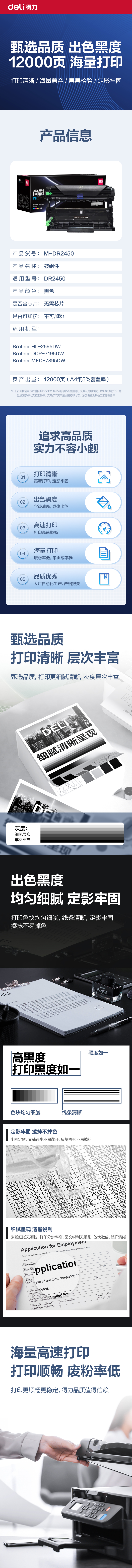 得力M-DR2450分體式鼓組件(黑色)(支)