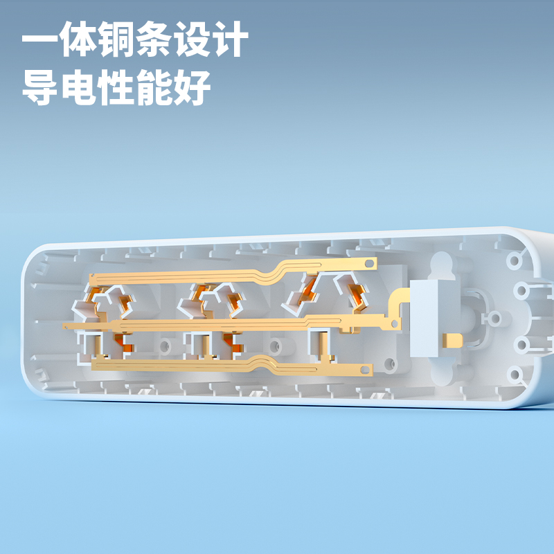 得力LX224(03)大功率插座_2組+3孔_3米_PE袋裝(白)(個(gè))