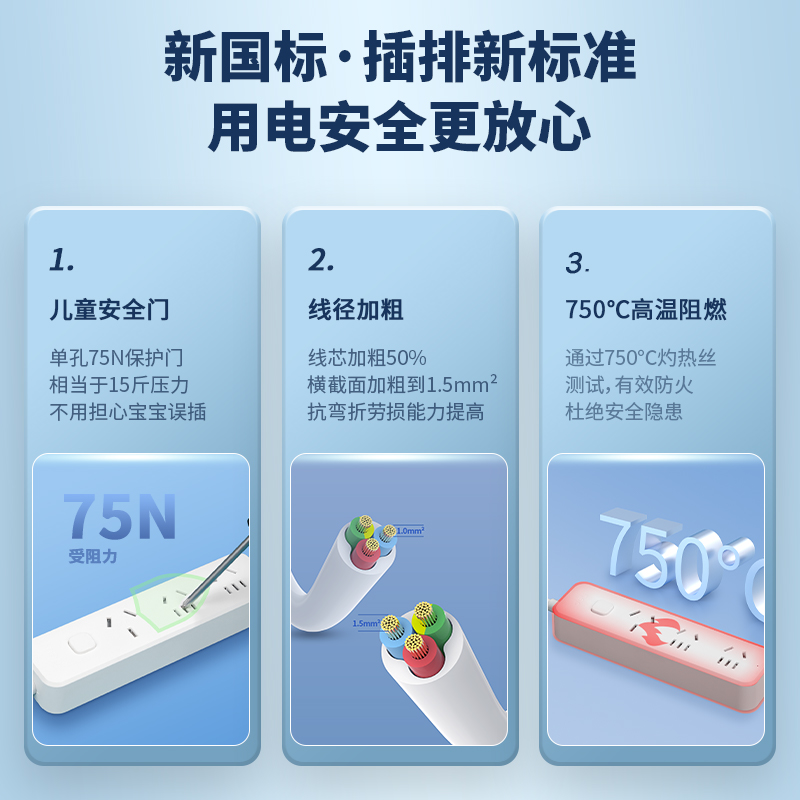 得力LX224(1.8)大功率插座_2組+3孔_1.8米_PE袋裝(白)(個(gè))