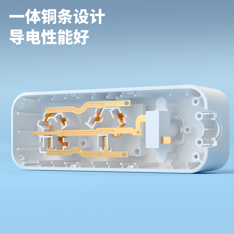 得力LX223(03)大功率插座_1組+3孔_3米_PE袋裝(白)(個(gè))