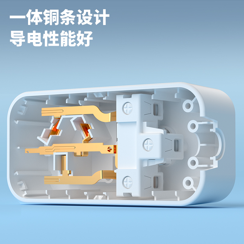 得力LX220大功率插座_3孔_無(wú)線_PE袋裝(白)(個(gè))