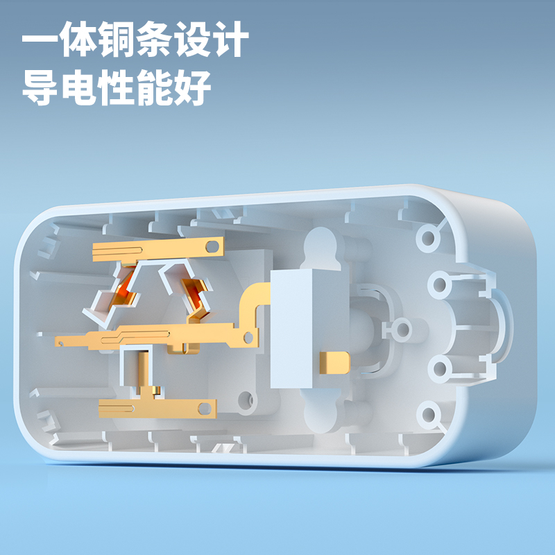 得力LX221(1.8)大功率插座_3孔_1.8米_PE袋裝(白)(個)