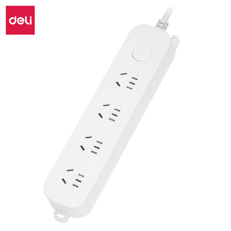 得力33919(03)雅白系列延長線插座_4組_3米_PE袋(白)(個(gè))