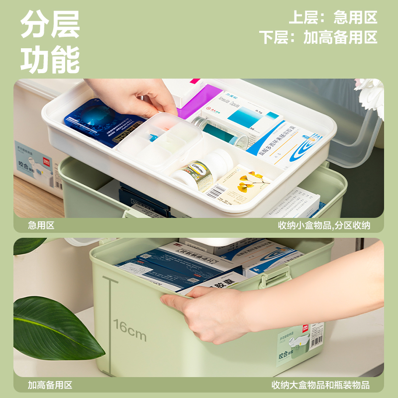 得力PK116多功能收納箱(白色)(箱)