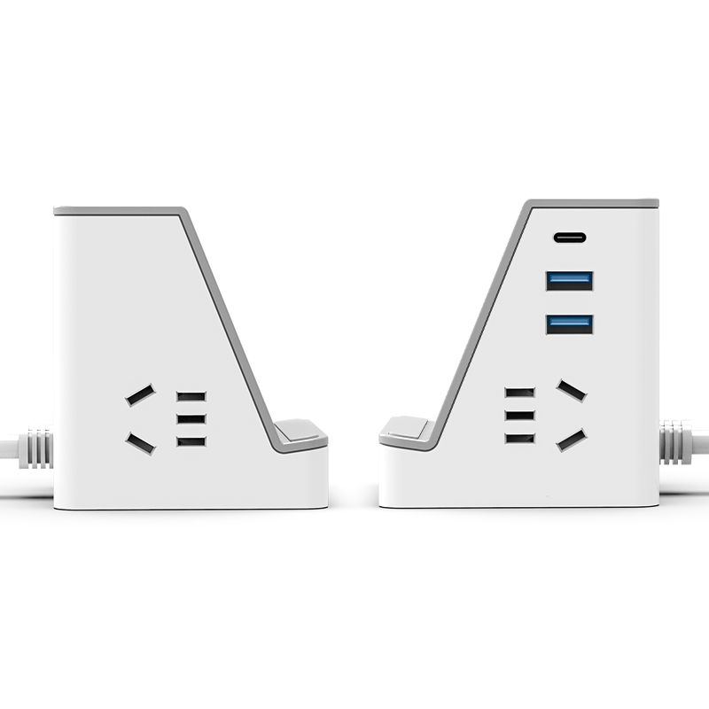 得力33670S延長線插座(帶電源適配器和無線充電模塊)(白)(個)