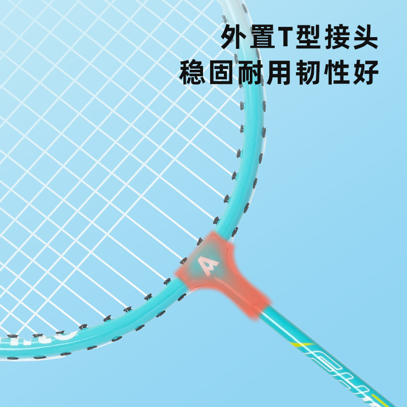 安格耐特FH109鐵鋁分體羽毛球拍(2支/付)(帶3球)(藍(lán)+粉)(付)