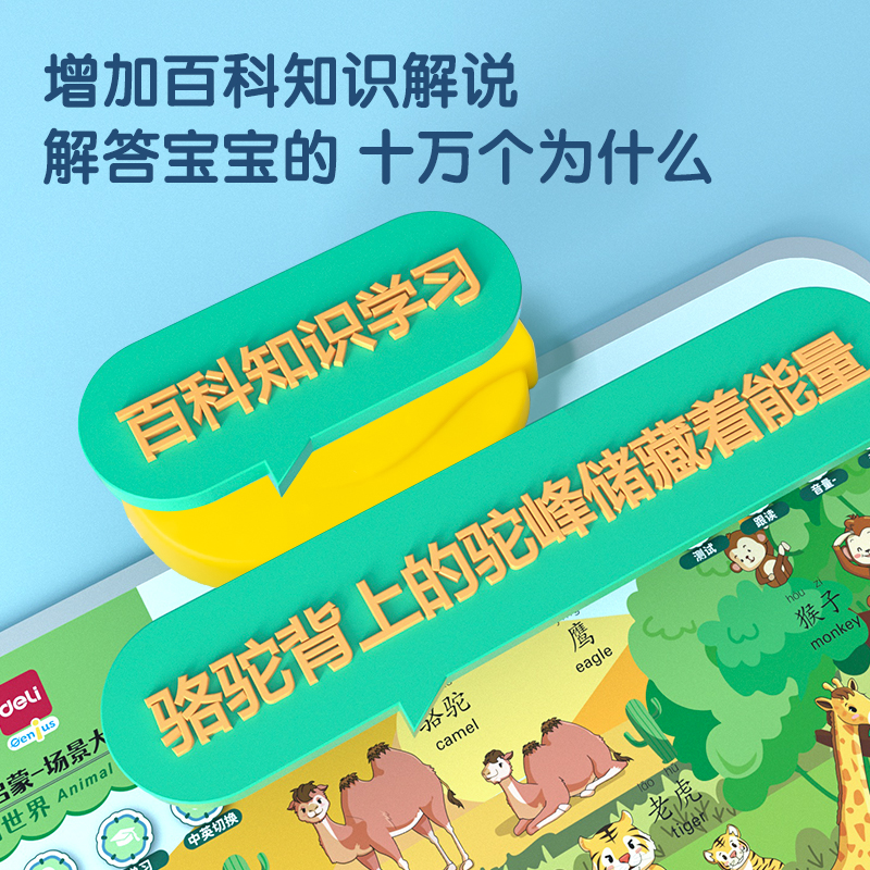 得力YZ101有聲掛圖-動(dòng)物世界(混)(張)
