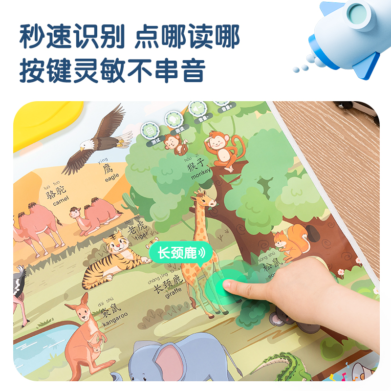 得力YZ101有聲掛圖-動(dòng)物世界(混)(張)