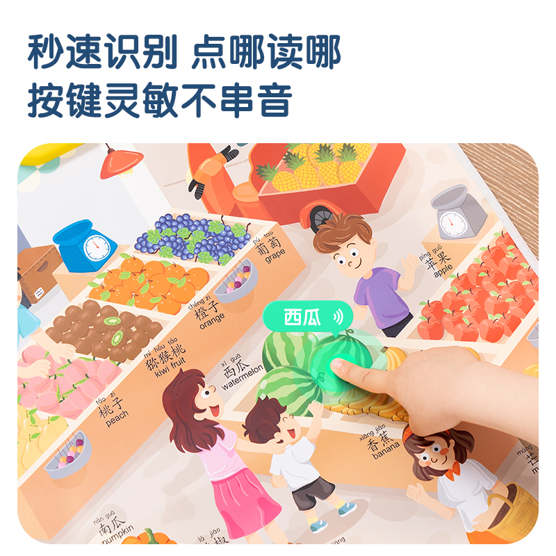 得力YZ103有聲掛圖-水果蔬菜(混)(張)