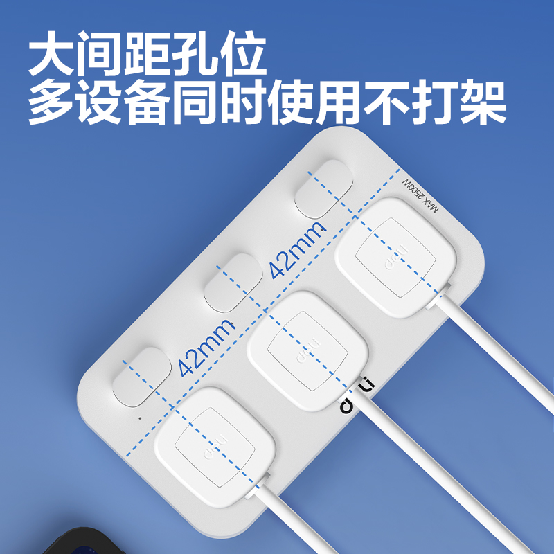 得力LU5011一字型轉(zhuǎn)換器_2組_彩盒(白)(個(gè))